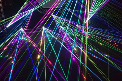 photo of multi-colored lasers